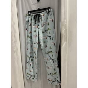 PJ Salvage Blue Ski Resort Pattern Flannel Pj Pants Sz S